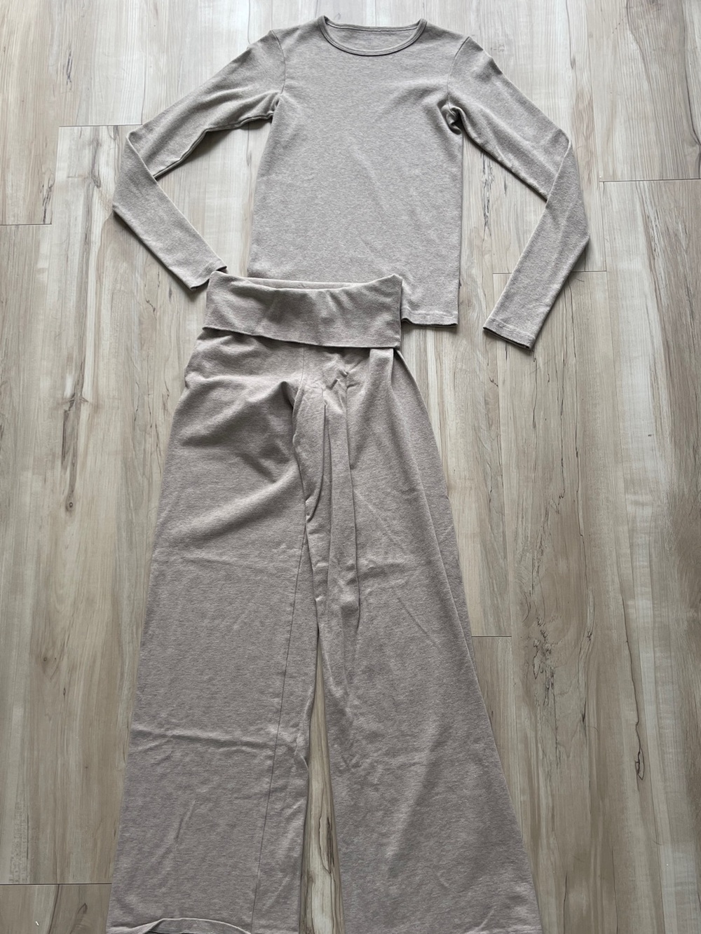Brandy Melvill Long Sleeve Set in Light Taupe
